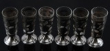 6 STERLING SILVER OVERLAY SHOT OR SCHNAPPS GLASS