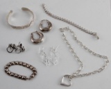 STERLING SILVER VINTAGE TO NEW FASHION JEWELRY LOT