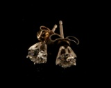 14KT WHITE GOLD AND DIAMOND STUD EARRINGS .60 TCW
