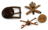 WWI US AND BRITISH PIN AND BUCKLE LOT OF 4