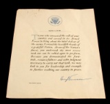 HARRY S. TRUMAN SIGNED LETTER TO WALTER BROWN
