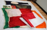 LOT OF 10 EUROPEAN AND OTHER FLAGS & BANNERS
