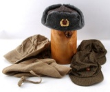LOT OF 5 COLD WAR ERA SOVIET RUSSIAN MILITARY CAPS