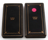 PAIR OF ORIGINAL ISSUE PURPLE HEART MEDAL BOXES