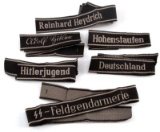 6 GERMAN WWII WAFFEN SS CUFF TITLES FULL LENGTH