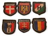 6 GERMAN WWII EUROPEAN VOLUNTEER SLEEVE PATCHES