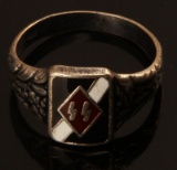 GERMAN WWII WAFFEN SS HITLERJUGEND SILVER RING