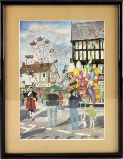 GEOFF ACKROYD SIGNED LITHOGRAPH NEWENT FAIR