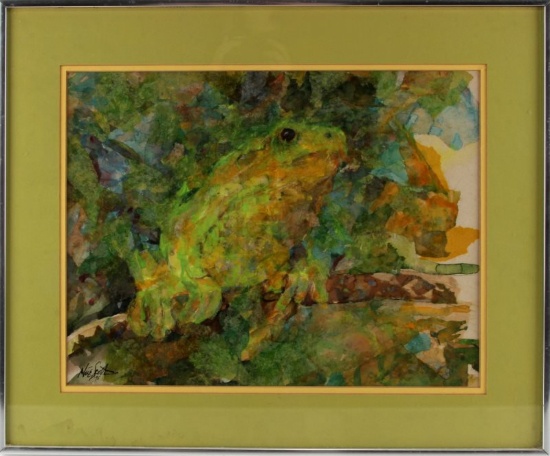 ALICE SCOTT SCANLAND WATERCOLOR GREEN TREE FROG