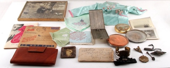 WWII AND AFTER SWEETHEART GIFTS AND PHOTO LOT