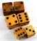 3 PAIR ANTIQUE AMERICAN BAKELITE GAMBLING DICE LOT