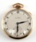 BUREN OPEN FACED ROLLED GOLD POCKET WATCH