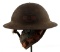 WWII BRITISH STEEL BRODIE HELMET WITH UNIT MARK