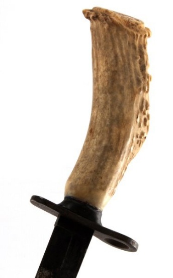 STAG HANDLE KNIFE WITH IMPERIAL M4 BAYONET BLADE