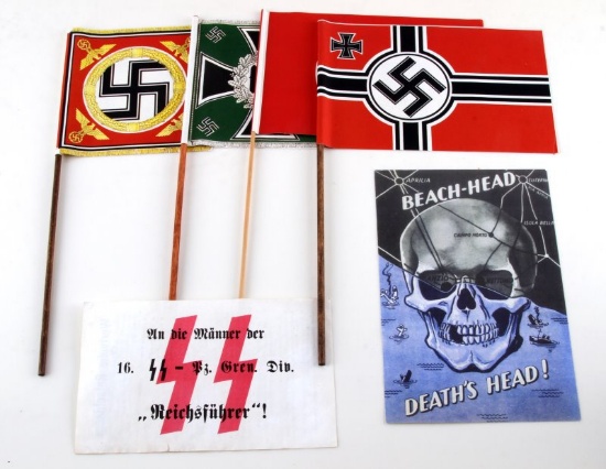 REPRO 4 GERMAN STICK FLAGS 2 PROPAGANDA  PAPERS