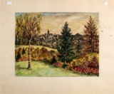 UNSIGNED LOUIS REDSTONE WATERCOLOR LANDSCAPE