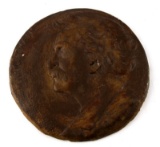 PLASTER DISK WITH SCULPTED PORTRAIT OF MARK TWAIN