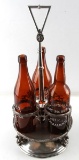 LOT OF 3 PRE PROHIBITION BEER BOTTLES W CARRIER