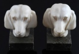 SOAPSTONE DOG BOOKENDS LABRADOR RETRIEVER