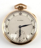 BUREN OPEN FACED ROLLED GOLD POCKET WATCH