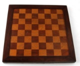 15 INCH ANTIQUE WOODEN CHESS & CHECKER BOARD