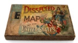 ANTIQUE DISSECTED MAP OF THE UNITED STATES PUZZLE