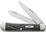 ROUGH BLACK TRAPPER CASE KNIFE W SPEY BLADES