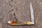 BONESTAG SLIMLINE TRAPPER CASE KNIFE W CLIP BLADE