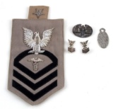 WWII US NAVY COMBAT MEDIC BADGE & INSIGNIA LOT