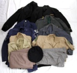 ASSORTED MILITARY CLOTHING UNIFORM & COAT LOT WWII