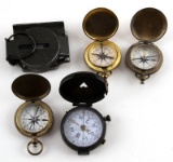 WWII U.S. ARMY MILITARY COMPASS LOT OF 5