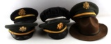 WWII LATER ARMY AIR FORCE VISOR & CAMPAIGN HAT LOT
