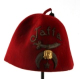 RED FELT MASONIC SHRINER FEZ FROM JAFFA