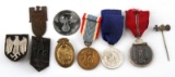 LOT OF 9 MIXED GERMAN WWII MEDALS TINNIES MORE