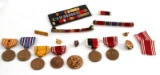 US WWII MILITARY MEDAL RIBBON  AND PIN LOT