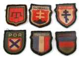 6 GERMAN WWII FOREIGN VOLUNTEER SLEEVE PATCH LOT