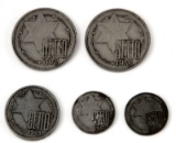 5 GERMAN WWII LITZMANNSTADT GHETTO COIN LOT