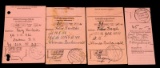 4 GERMAN POSTAL VOUCHERS FOR CONCENTRATION CAMP