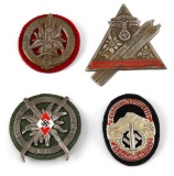 4 GERMAN WWII MILITARY SHIELD LOT SA WAFFEN SS ETC