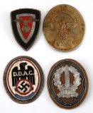 4 GERMAN WWII SHIELD LOT DDAC HOCHLAND NSDAP ETC