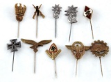 10 GERMAN WWII THIRD REICH STICKPIN LOT EDELWEISS