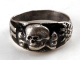 GERMAN WWII WAFFEN SS MOUNTAIN TROOPS SILVER RING