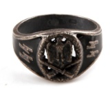 GERMAN WWII WAFFEN SS GENERAL ASSAULT SILVER RING