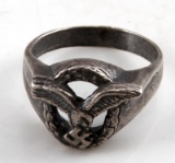 GERMAN WWII LUFTWAFFE PILOT SILVER RING