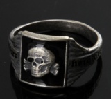 GERMAN WWII WAFFEN SS TOTENKOPF SILVER RING