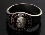 GERMAN WWII NSDAP ADOLF HITLER SILVER RING