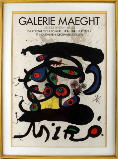 MIRO ART GALLERY EXHIBITION LITHO POSTER PARIS