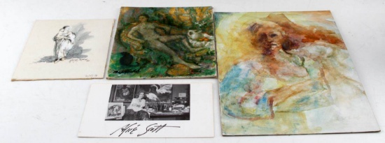 ALICE SCOTT SCANLAND WATER OIL & INK PAINTING LOT