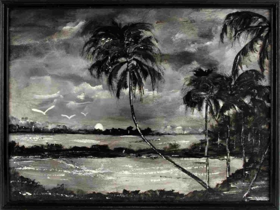 FLORIDA HIGHWAYMEN LANDSCAPE PAINTING BY SEARS