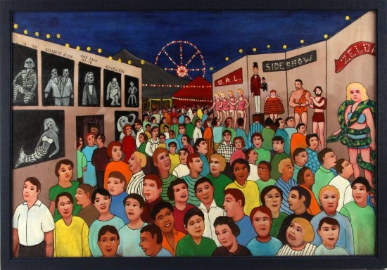GLORIA LAPOSKA PRIMATIVE FOLK ART REALIST PAINTING